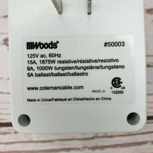 Woods Coleman Cable Mechanical Outlet Timer - Picture 8 of 9